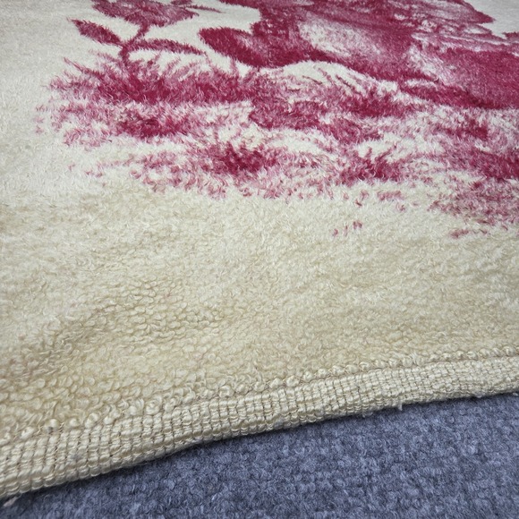 Vintage San Marcos Blanket Red Cats Reversible Mexican Cobija‎ 38x42 Inch Baby - Picture 4 of 8